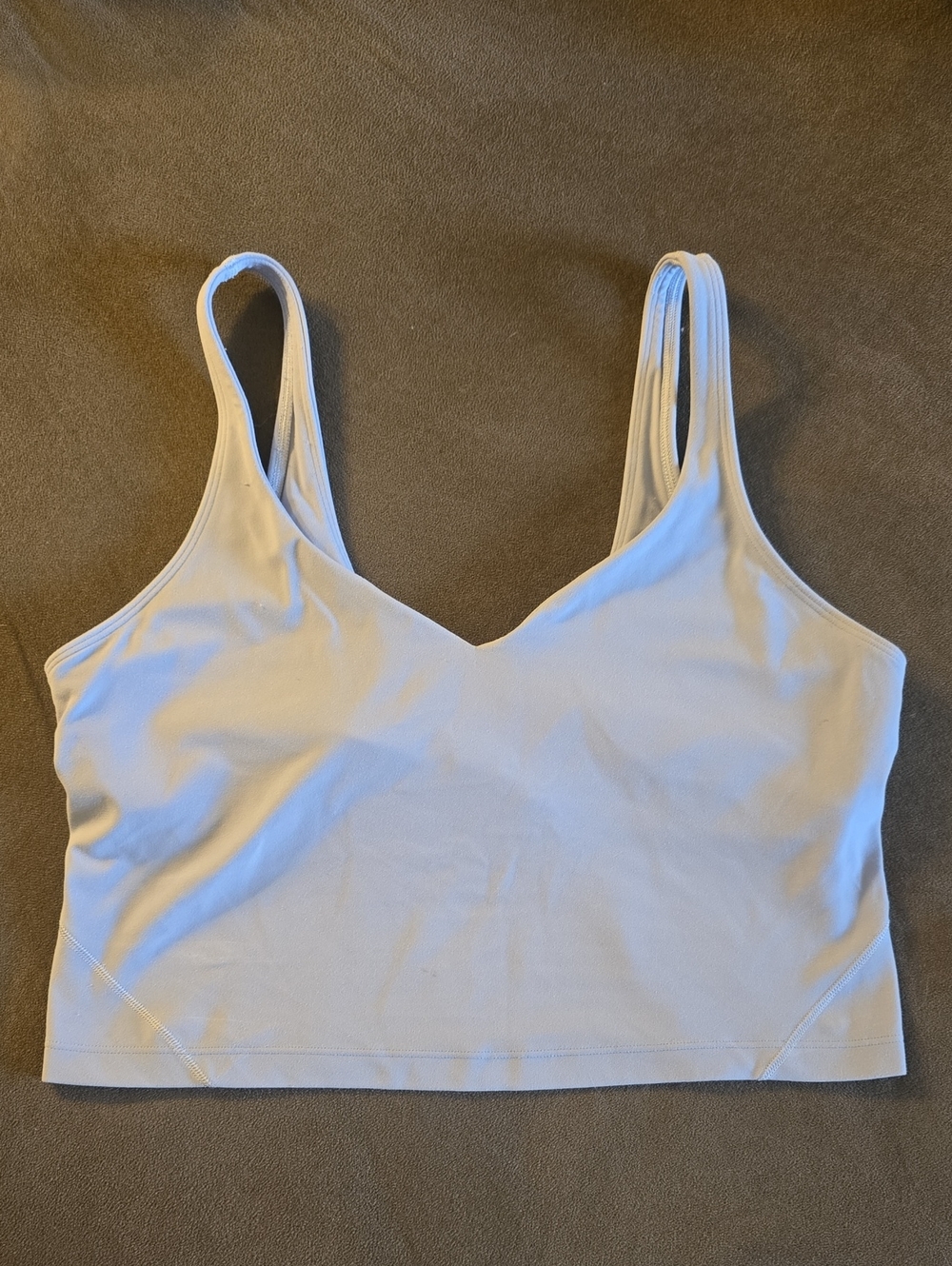 lululemon Light Blue Seamless Align Sports Bra Cropped Tank (Size 12)
